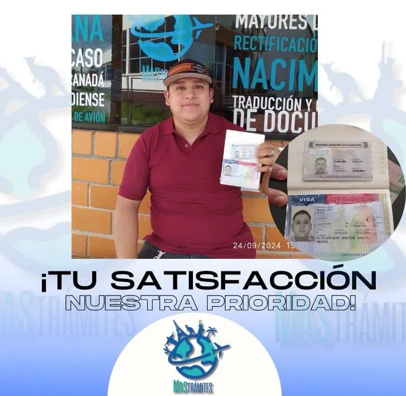 Cliente de MAS Trámites con su visa aprobada (3 de 7)